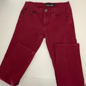 Super dry skinny red jeans